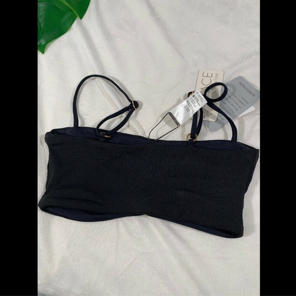 NEW $92 L Space Ridin' High Rebel Ribbed Bikini‎ Top in Black [SZ XS ] - Picture 7 of 8